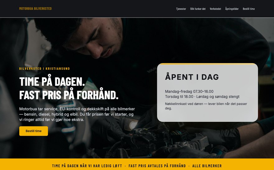 Nettside for Motorbua Bilverksted